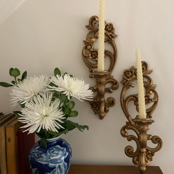 Vintage Homco Wall-mounted Candleholders
